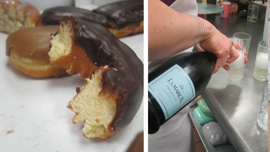 Champagne and donuts